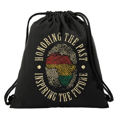 Honoring The Past Inspiring The Future Black History Drawstring Bag