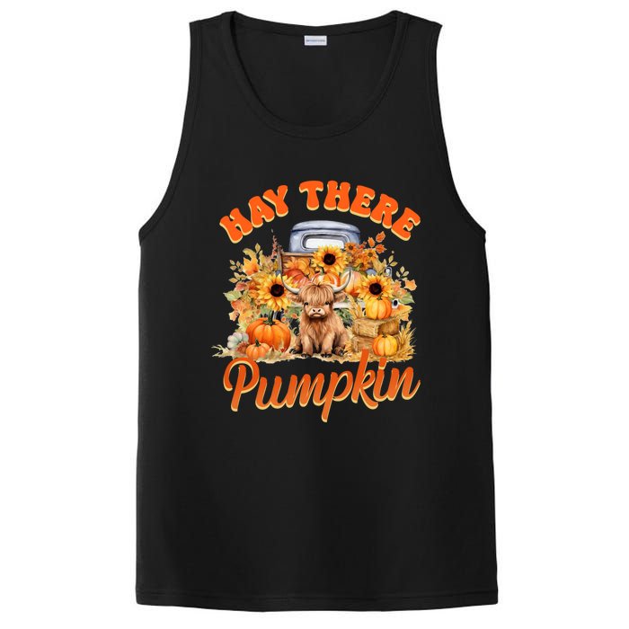 Hay There Pumpkin Truck Highland Cow Fall Autumn Sunflower PosiCharge Competitor Tank