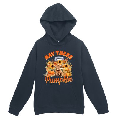 Hay There Pumpkin Truck Highland Cow Fall Autumn Sunflower Urban Pullover Hoodie