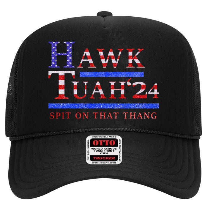 Hawk Tush Political Parody 2024 High Crown Mesh Back Trucker Hat