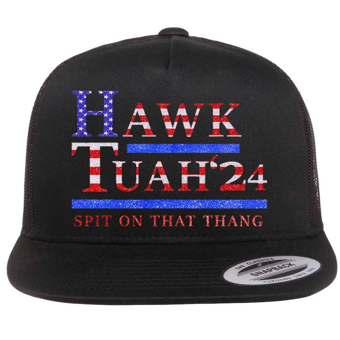 Hawk Tush Political Parody 2024 Flat Bill Trucker Hat