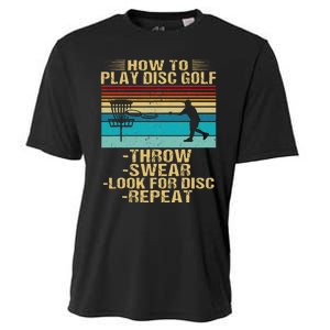 How To Play Disc Golf Funny Frisbee Golfing Player Dad Cooling Performance Crew T-Shirt