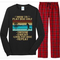 How To Play Disc Golf Funny Frisbee Golfing Player Dad Long Sleeve Pajama Set