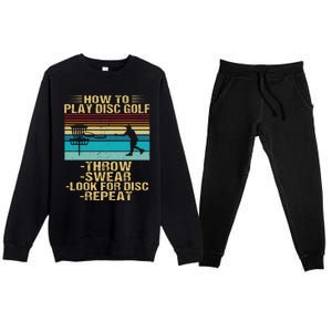 How To Play Disc Golf Funny Frisbee Golfing Player Dad Premium Crewneck Sweatsuit Set