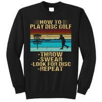 How To Play Disc Golf Funny Frisbee Golfing Player Dad Tall Sweatshirt