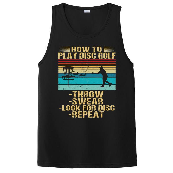 How To Play Disc Golf Funny Frisbee Golfing Player Dad PosiCharge Competitor Tank