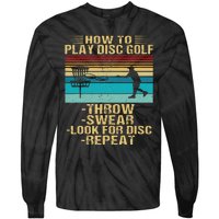 How To Play Disc Golf Funny Frisbee Golfing Player Dad Tie-Dye Long Sleeve Shirt