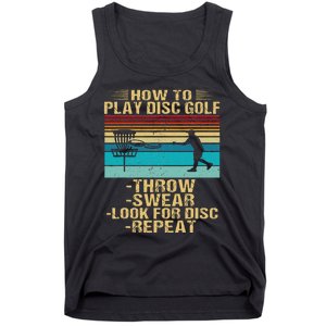 How To Play Disc Golf Funny Frisbee Golfing Player Dad Tank Top