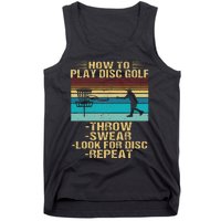 How To Play Disc Golf Funny Frisbee Golfing Player Dad Tank Top