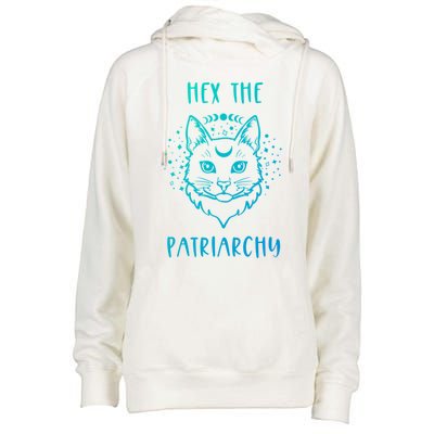 Hex The Patriarchy Feminism And Feminist Witch Moon Phase Meaningful Gift Womens Funnel Neck Pullover Hood