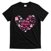 Heart Taylor Personalized Name Groovy 70s Vibes T-Shirt