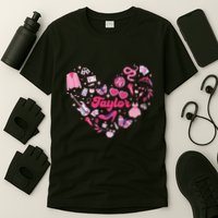 Heart Taylor Personalized Name Groovy 70s Vibes T-Shirt