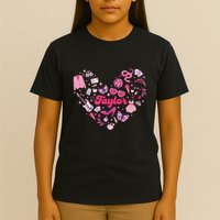 Heart Taylor Personalized Name Groovy 70s Vibes T-Shirt