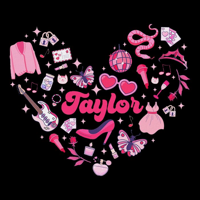 Heart Taylor Personalized Name Groovy 70s Vibes T-Shirt