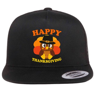 Happy Thanksgiving Pilgrim Turkey Flatbill Hat
