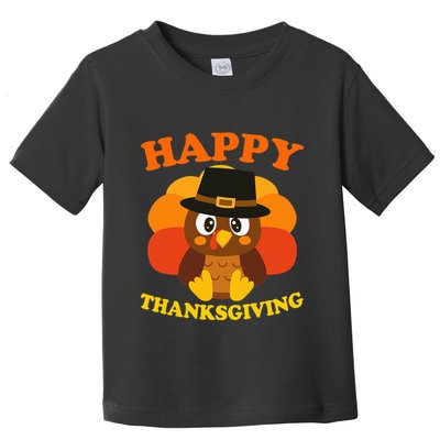 Happy Thanksgiving Pilgrim Turkey Toddler T-Shirt