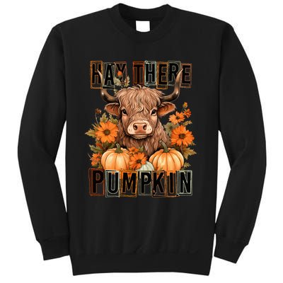 Hay There Pumkin Highland Cow Fall Autumn Thanksgiving Sweatshirt