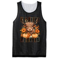 Hay There Pumkin Highland Cow Fall Autumn Thanksgiving Mesh Reversible Basketball Jersey Tank