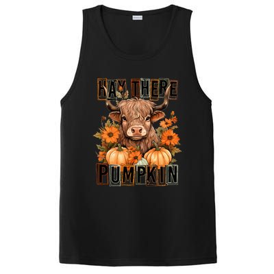 Hay There Pumkin Highland Cow Fall Autumn Thanksgiving PosiCharge Competitor Tank