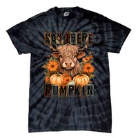 Hay There Pumkin Highland Cow Fall Autumn Thanksgiving Tie-Dye T-Shirt