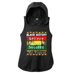 Honoring The Past Inspiring The Future Black History Month Ladies PosiCharge Tri-Blend Wicking Draft Hoodie Tank