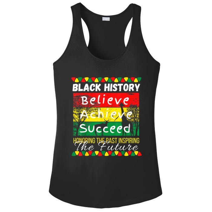 Honoring The Past Inspiring The Future Black History Month Ladies PosiCharge Competitor Racerback Tank