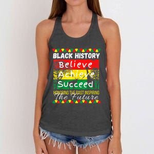 Honoring The Past Inspiring The Future Black History Month Women's Knotted Racerback Tank