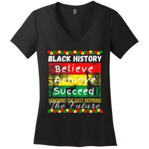 Honoring The Past Inspiring The Future Black History Month Women's V-Neck T-Shirt