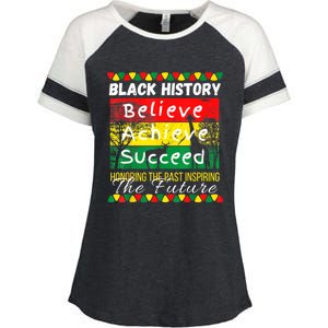 Honoring The Past Inspiring The Future Black History Month Enza Ladies Jersey Colorblock Tee