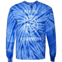 Hex The Patriarchy Feminism And Feminist Witch Moon Phase Gift Tie-Dye Long Sleeve Shirt