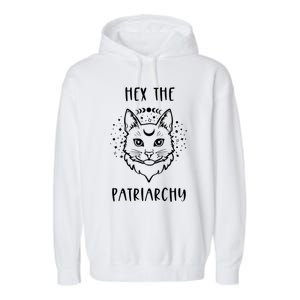 Hex The Patriarchy Feminism And Feminist Witch Moon Phase Gift Garment-Dyed Fleece Hoodie