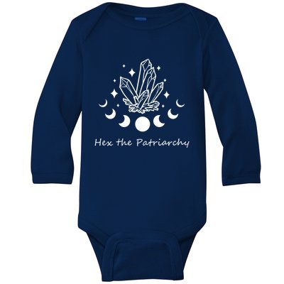 Hex The Patriarchy Feminism Witch Witchcraft Pagan Bruja Gift Baby Long Sleeve Bodysuit