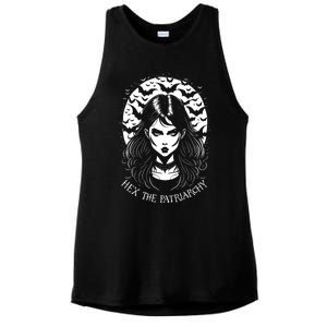 Hex The Patriarchy Feminist Witch Goth Halloween Moon Funny Gift Ladies PosiCharge Tri-Blend Wicking Tank