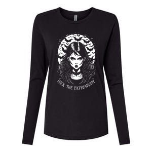 Hex The Patriarchy Feminist Witch Goth Halloween Moon Funny Gift Womens Cotton Relaxed Long Sleeve T-Shirt