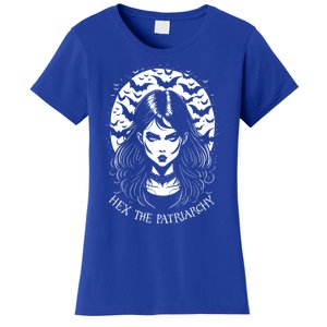 Hex The Patriarchy Feminist Witch Goth Halloween Moon Funny Gift Women's T-Shirt