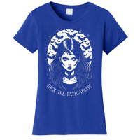 Hex The Patriarchy Feminist Witch Goth Halloween Moon Funny Gift Women's T-Shirt