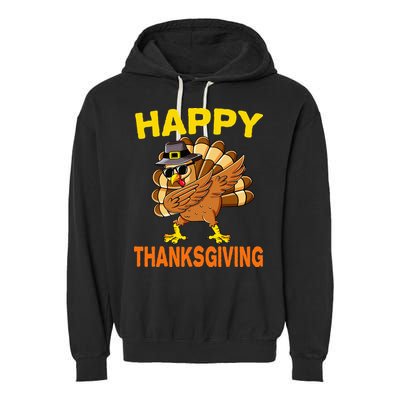 Happy Thanksgiving Pilgrim Turkey Garment-Dyed Fleece Hoodie