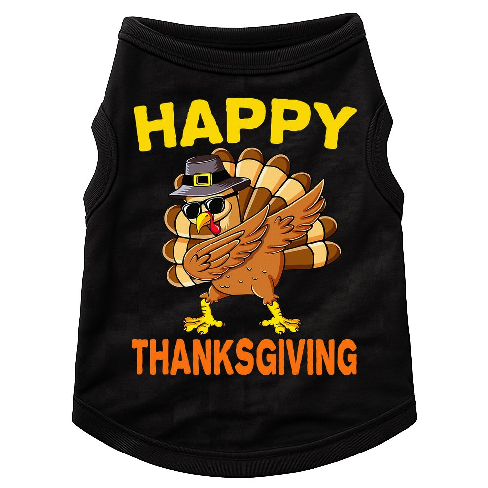 Happy Thanksgiving Pilgrim Turkey Doggie Tank