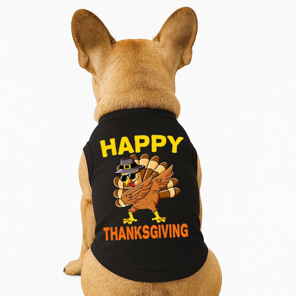 Happy Thanksgiving Pilgrim Turkey Doggie Tank