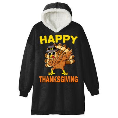 Happy Thanksgiving Pilgrim Turkey Hooded Wearable Blanket