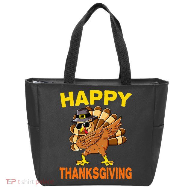Happy Thanksgiving Pilgrim Turkey Zip Tote Bag