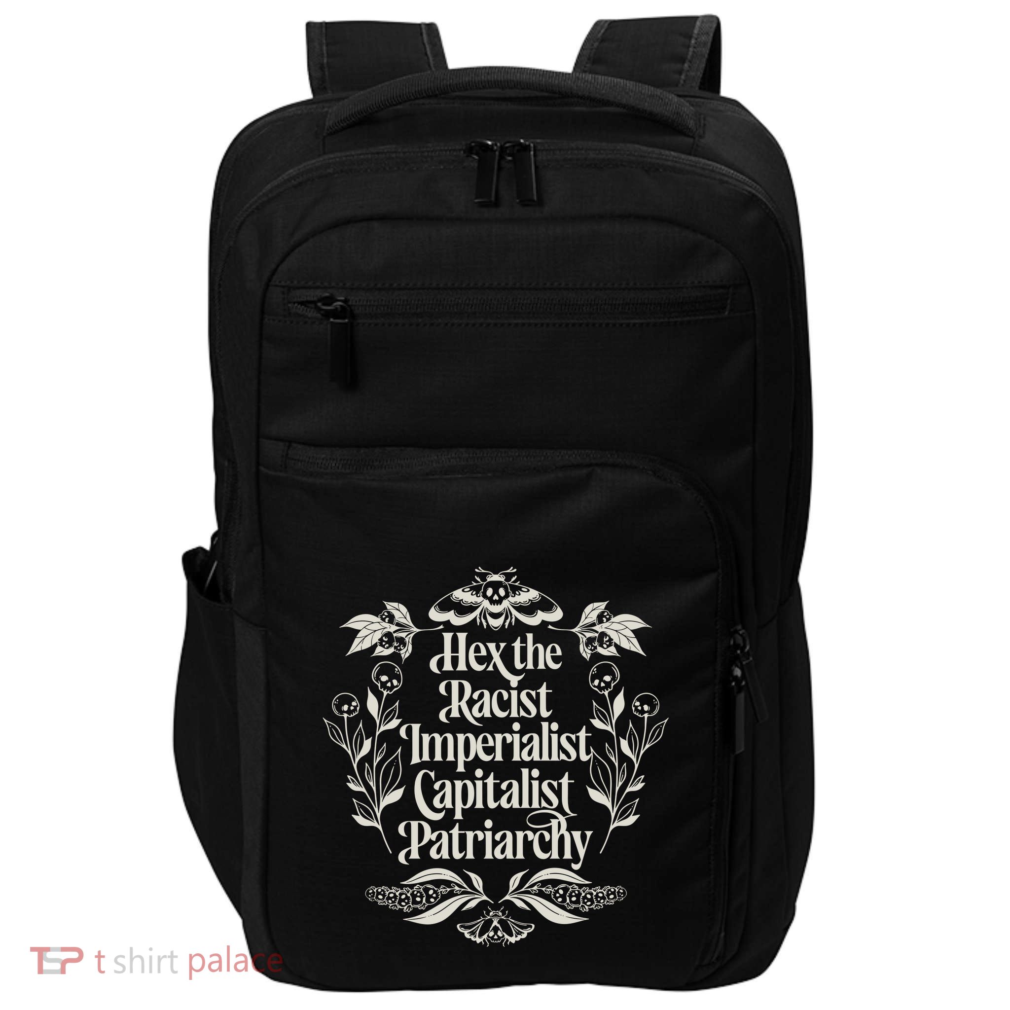 Hex The Patriarchy Feminist Halloween Leftist Witch Impact Tech Backpack