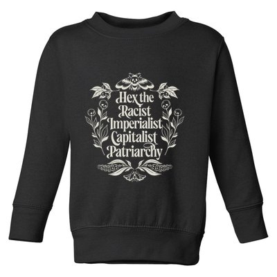 Hex The Patriarchy Feminist Halloween Leftist Witch Toddler Sweatshirt