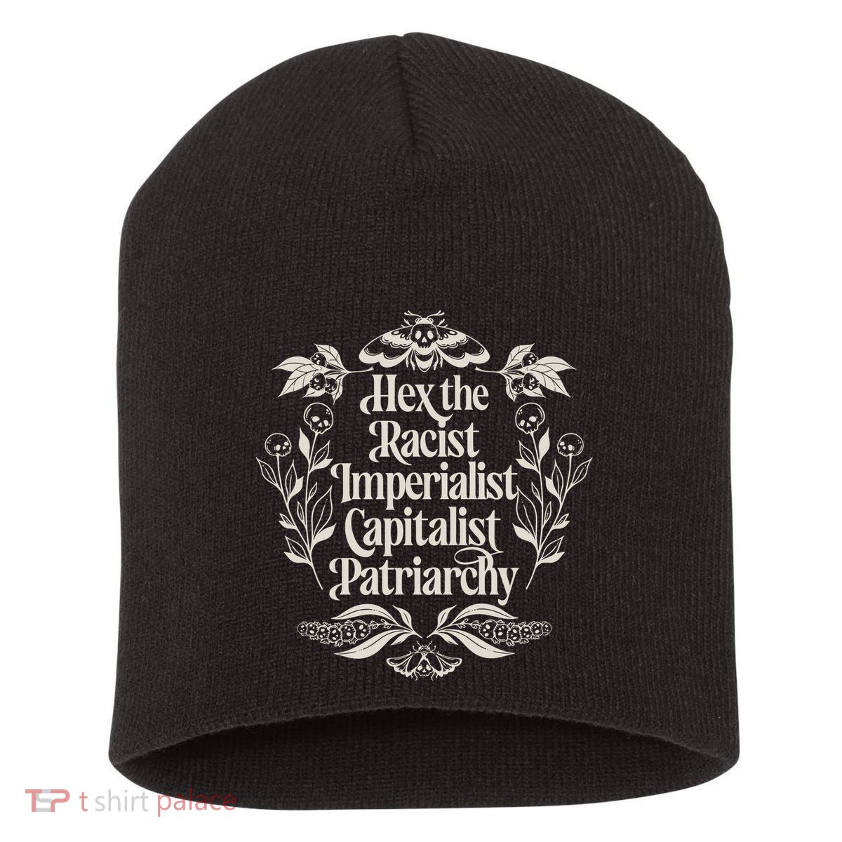 Hex The Patriarchy Feminist Halloween Leftist Witch Short Acrylic Beanie