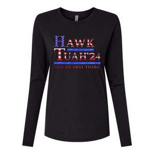 Hawk Tush Political Parody 2024 Womens Cotton Relaxed Long Sleeve T-Shirt