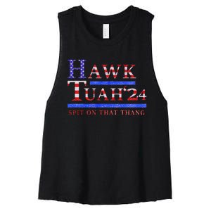 Hawk Tush Political Parody 2024 Women's Racerback Cropped Tank