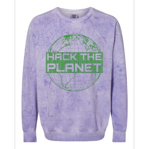 Hack The Planet Software Developer Green Design Colorblast Crewneck Sweatshirt