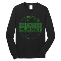 Hack The Planet Software Developer Green Design Long Sleeve Shirt