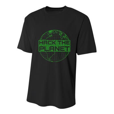 Hack The Planet Software Developer Green Design Youth Performance Sprint T-Shirt