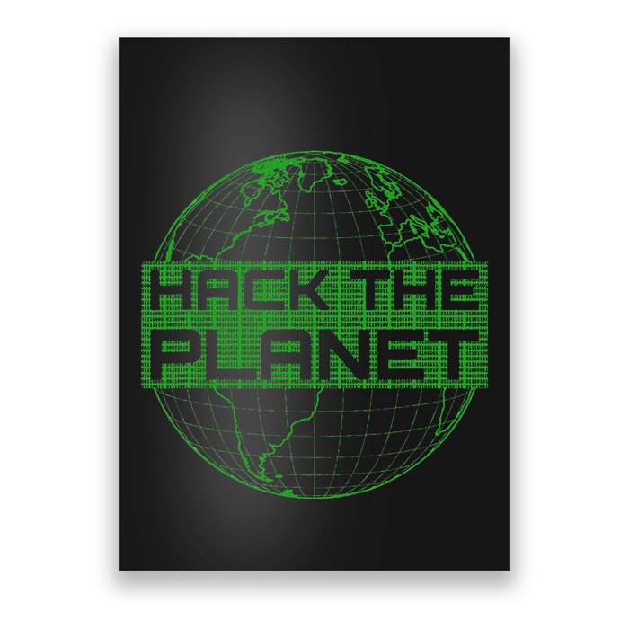 Hack The Planet Software Developer Green Design Poster